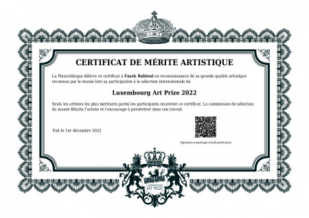  certificat du mérite artistique